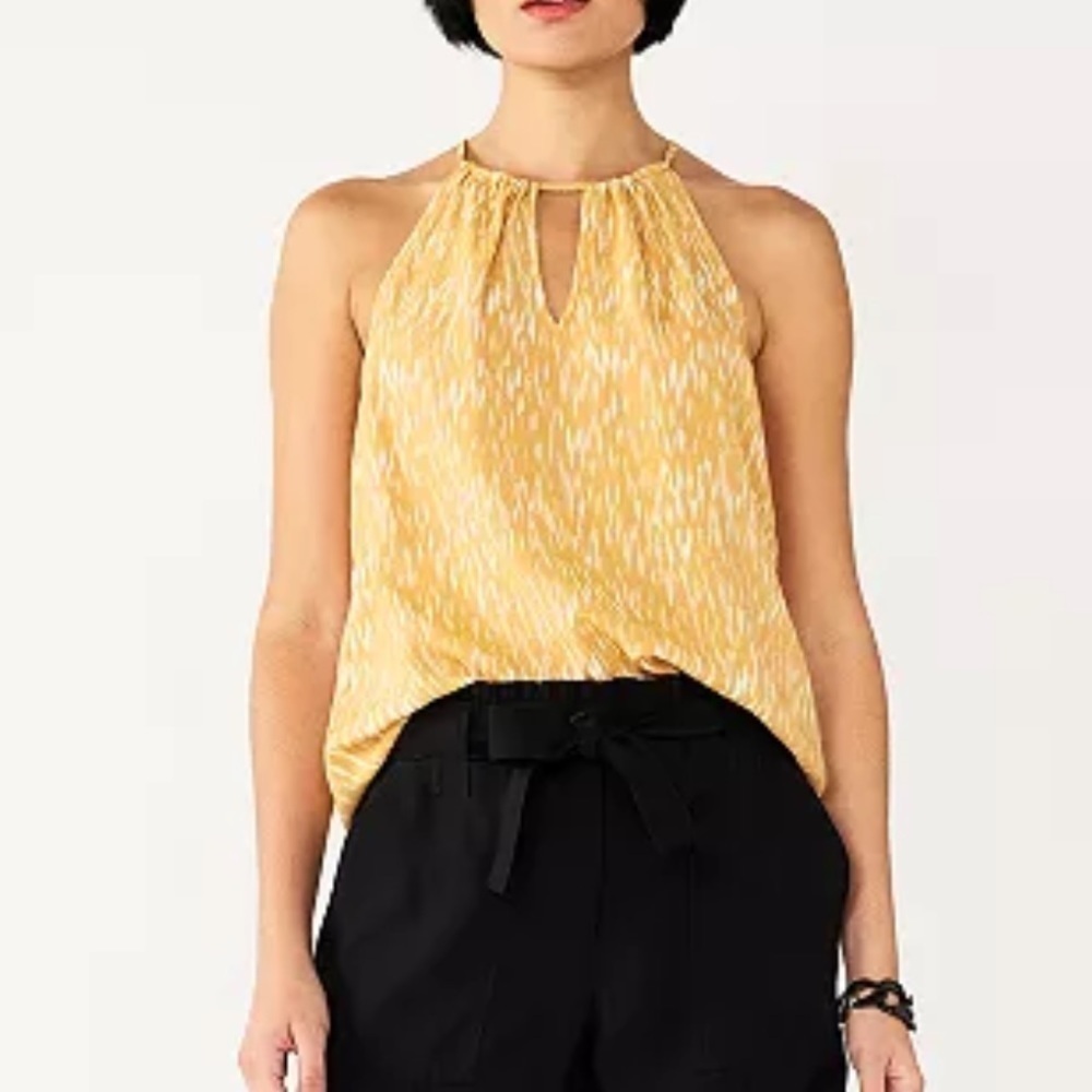 Nine West High Neck Keyhole Tank yellow